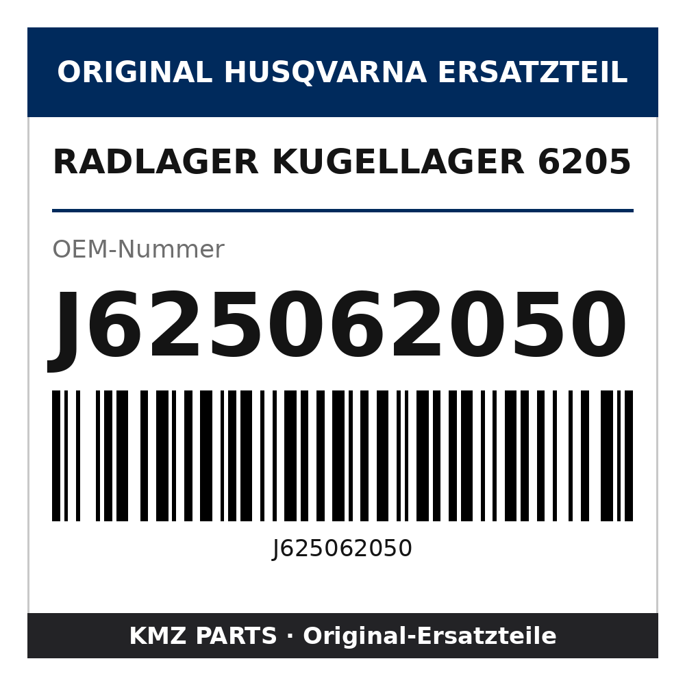 Husqvarna Original Radlager Kugellager 6205 J625062050