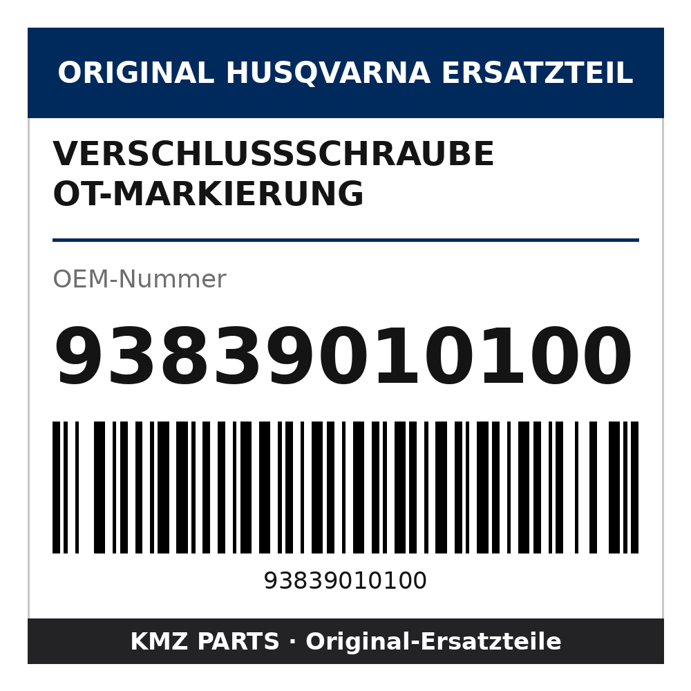 Husqvarna Original Verschlussschraube OT-Markierung 93839010100