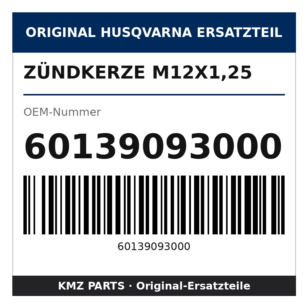 Husqvarna Original Zündkerze M12x1,25 60139093000