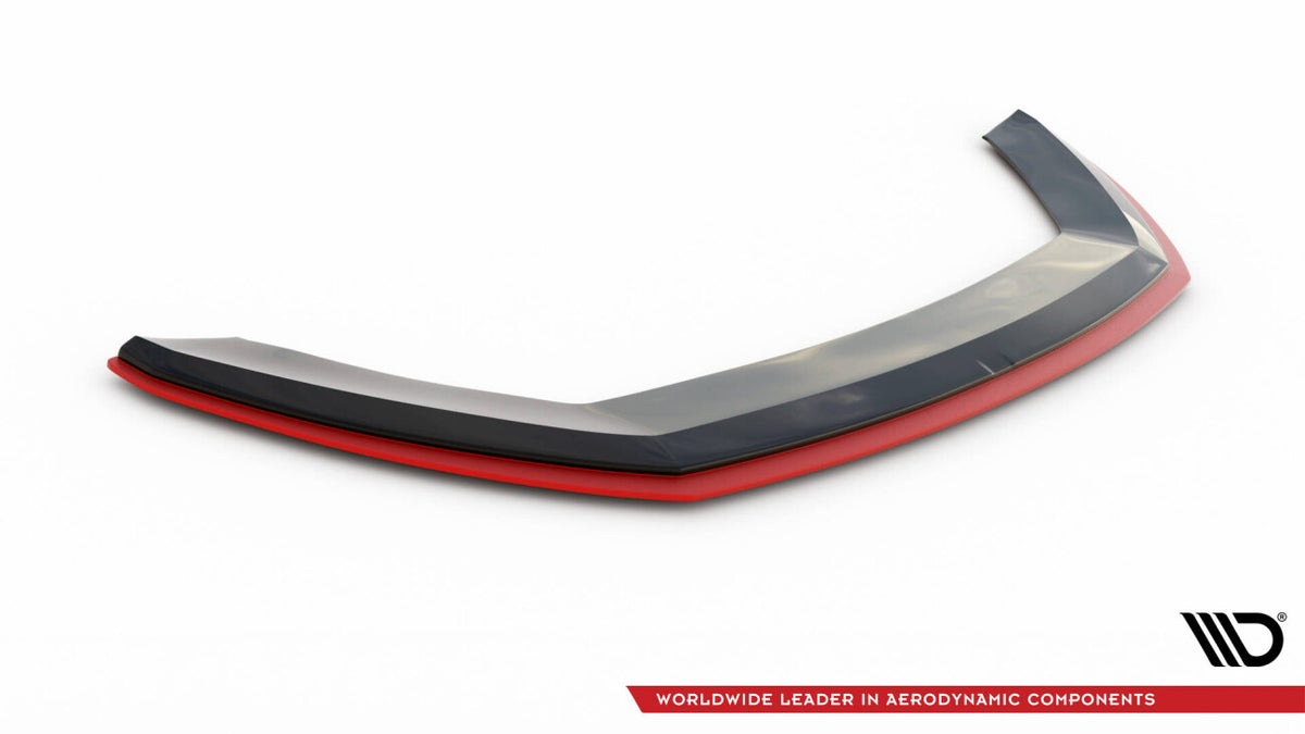 Hybrid Frontlippe V.3 passend für Seat Leon CUPRA / FR Mk3 FL schwarz+rot Hochglanz