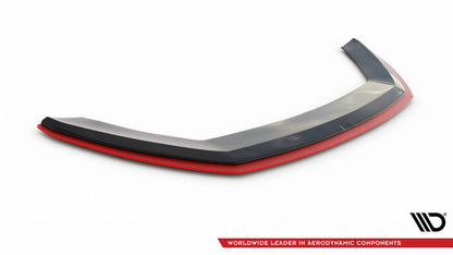 Hybrid Frontlippe V.3 passend für Seat Leon CUPRA / FR Mk3 FL schwarz+rot Hochglanz