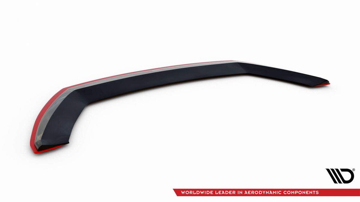 Hybrid Frontlippe V.3 passend für Seat Leon CUPRA / FR Mk3 FL schwarz+rot Hochglanz