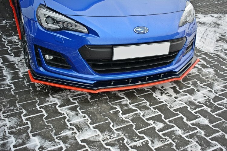 Hybrid Frontlippe V.4 passend für Subaru BRZ Mk1 FL schwarz+rot Hochglanz