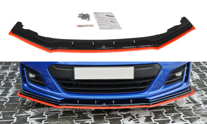 Hybrid Frontlippe V.4 passend für Subaru BRZ Mk1 FL schwarz+rot Hochglanz