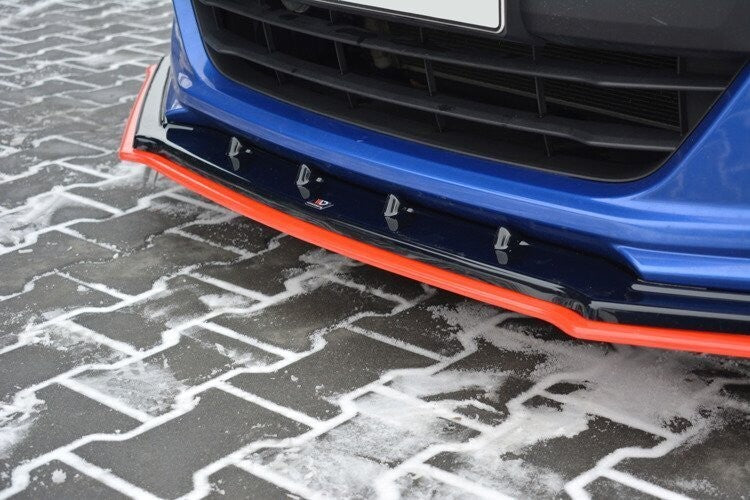 Hybrid Frontlippe V.4 passend für Subaru BRZ Mk1 FL schwarz+rot Hochglanz