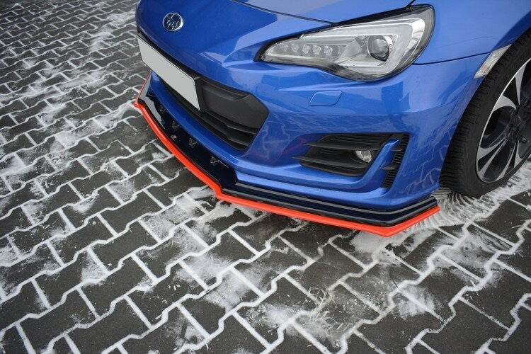 Hybrid Frontlippe V.4 passend für Subaru BRZ Mk1 FL schwarz+rot Hochglanz
