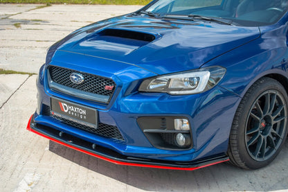 Hybrid Frontlippe V.4 passend für Subaru WRX STI schwarz+rot Hochglanz