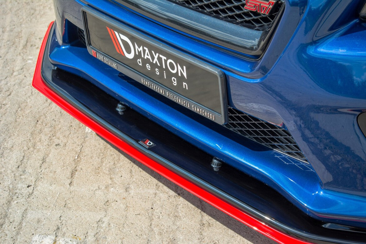 Hybrid Frontlippe V.4 passend für Subaru WRX STI schwarz+rot Hochglanz