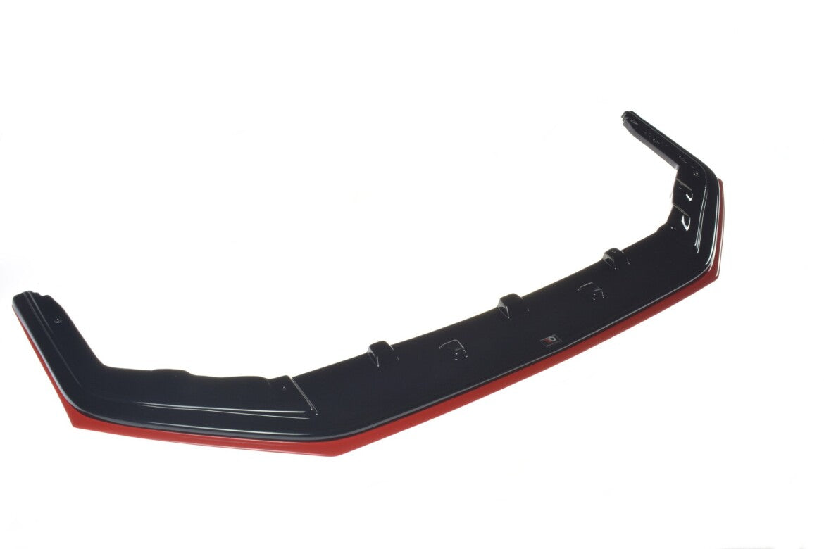 Hybrid Frontlippe V.4 passend für Subaru WRX STI schwarz+rot Hochglanz