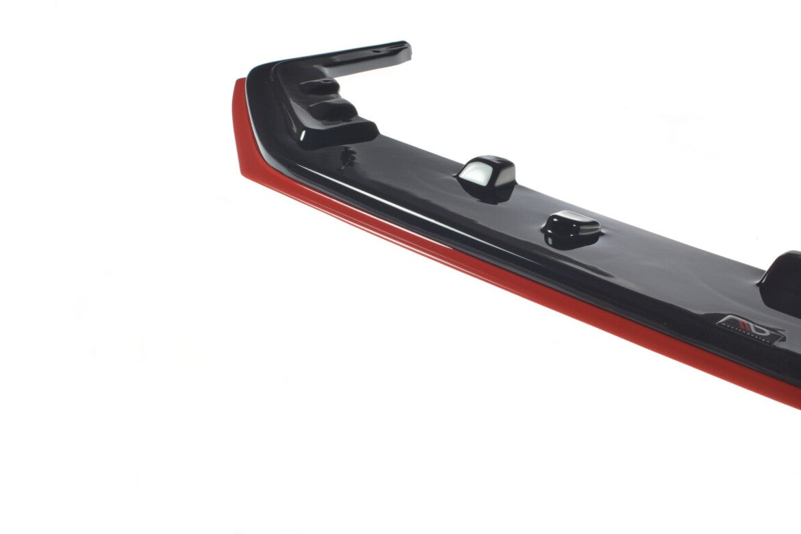 Hybrid Frontlippe V.4 passend für Subaru WRX STI schwarz+rot Hochglanz