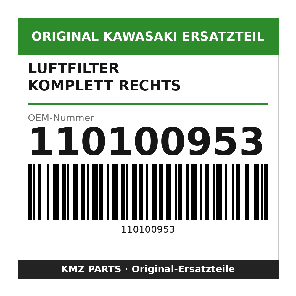 Kawasaki Luftfilter komplett rechts 110100953