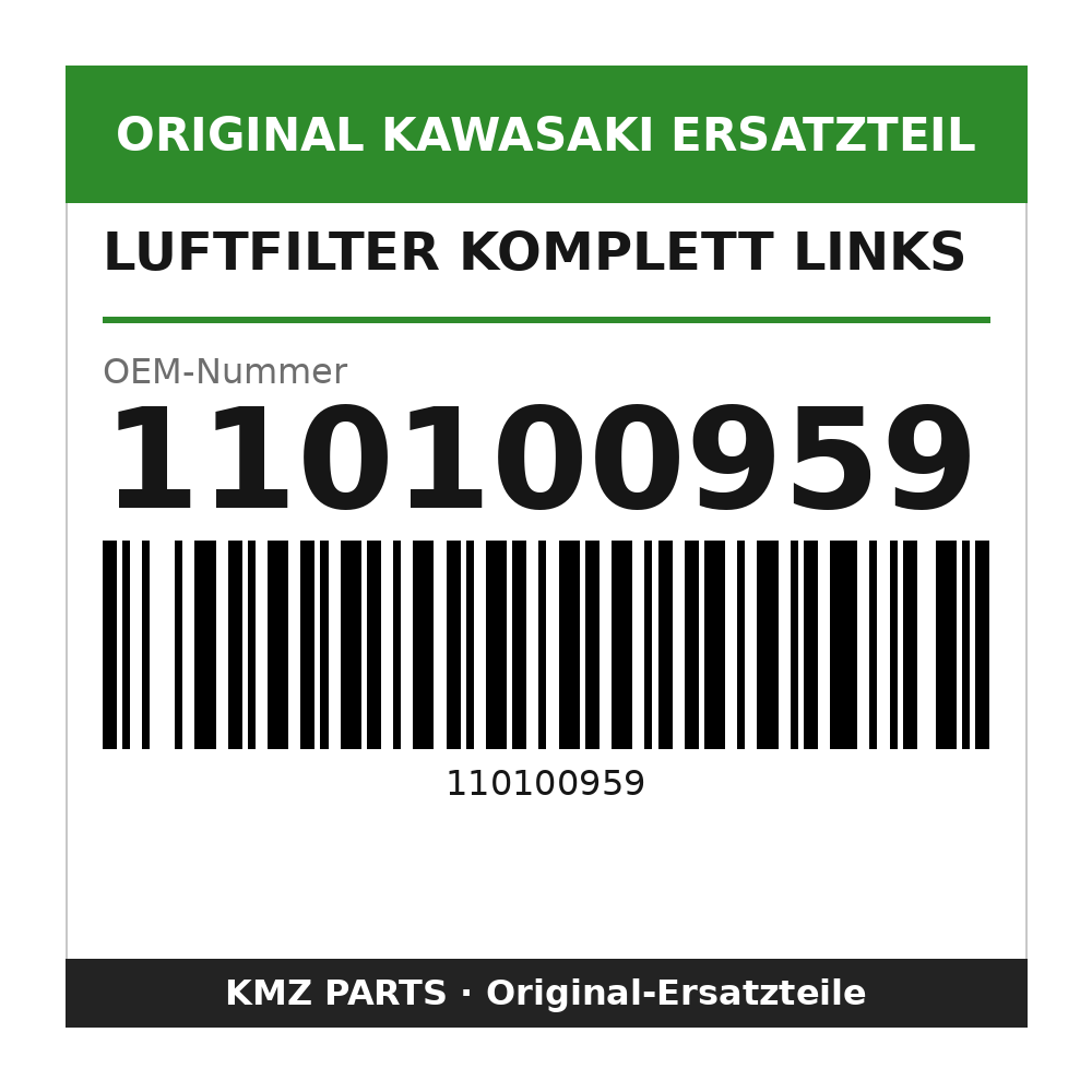 Kawasaki Luftfilter komplett links 110100959