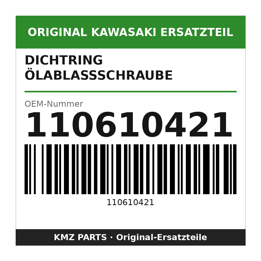 Kawasaki Dichtring Ölablassschraube 110610421