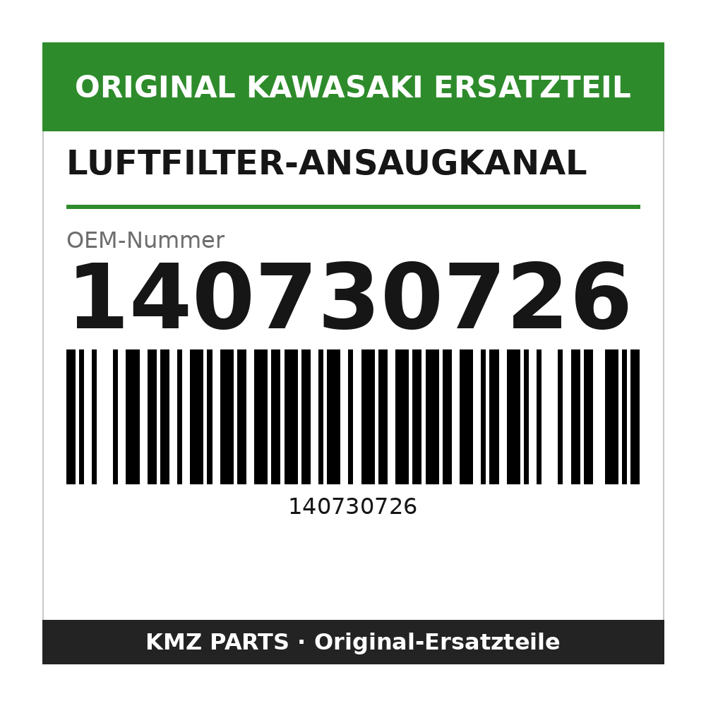 Kawasaki Luftfilter-Ansaugkanal 140730726