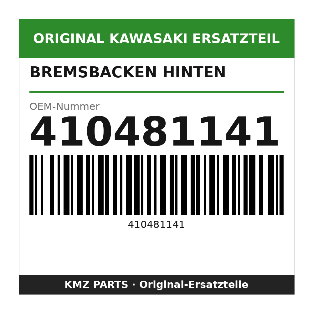 Kawasaki Bremsbacken hinten 410481141