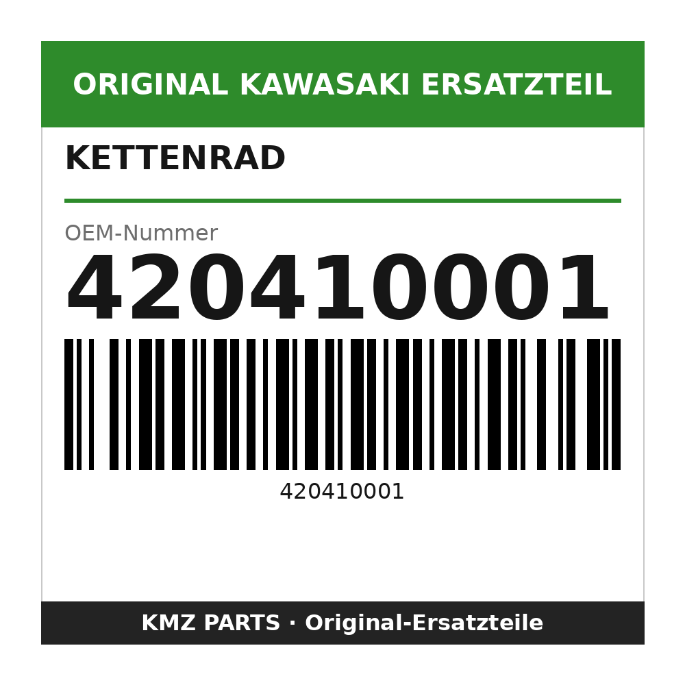 Kawasaki Kettenrad 52 Zähne, Aluminium 420410001