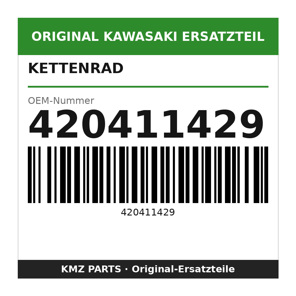 Kawasaki Kettenrad 52 Zähne, Stahl 420411429