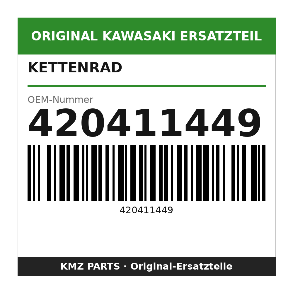 Kawasaki Kettenrad 49 Zähne, Aluminium 420411449