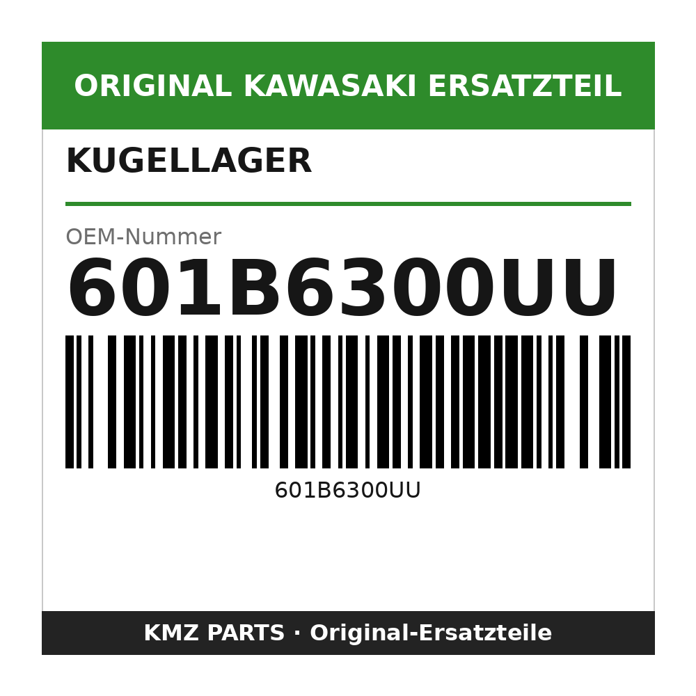 Kawasaki Kugellager 6300UUC3 601B6300UU
