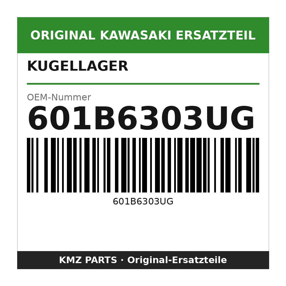 Kawasaki Kugellager 6303UG 601B6303UG