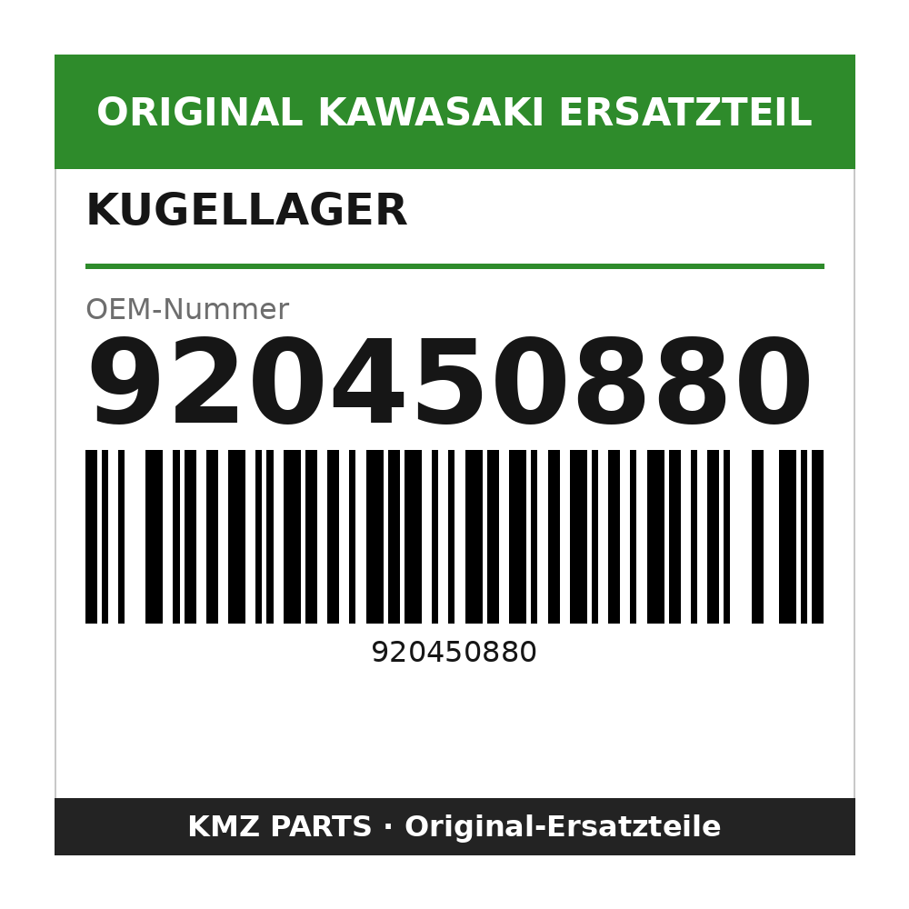 Kawasaki Kugellager 17X40X12, 6203UU 920450880