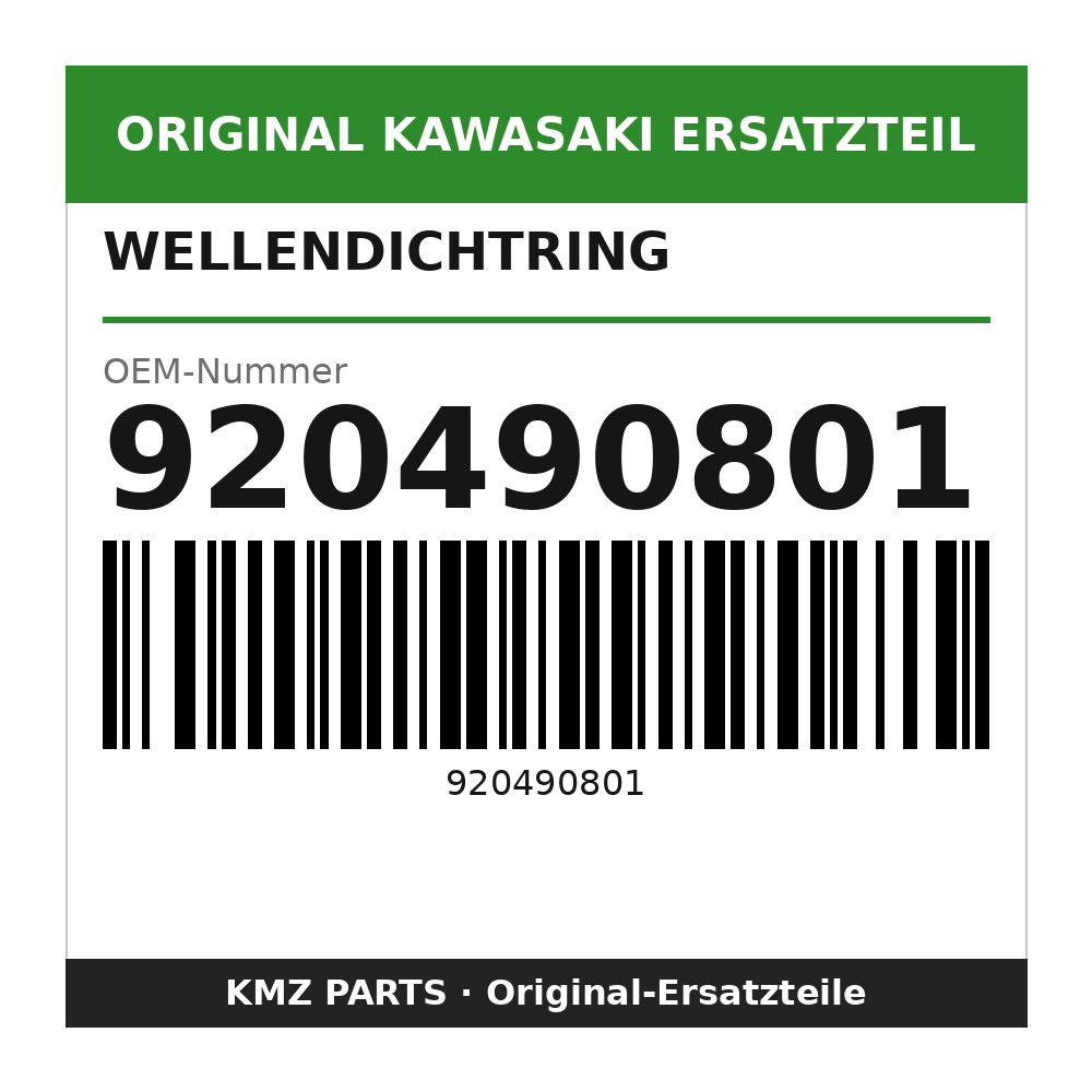 Kawasaki Wellendichtring 23x40x7 920490801