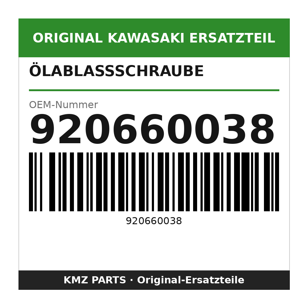 Kawasaki Ölablassschraube M10 920660038