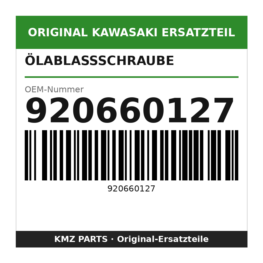 Kawasaki Ölablassschraube 920660127