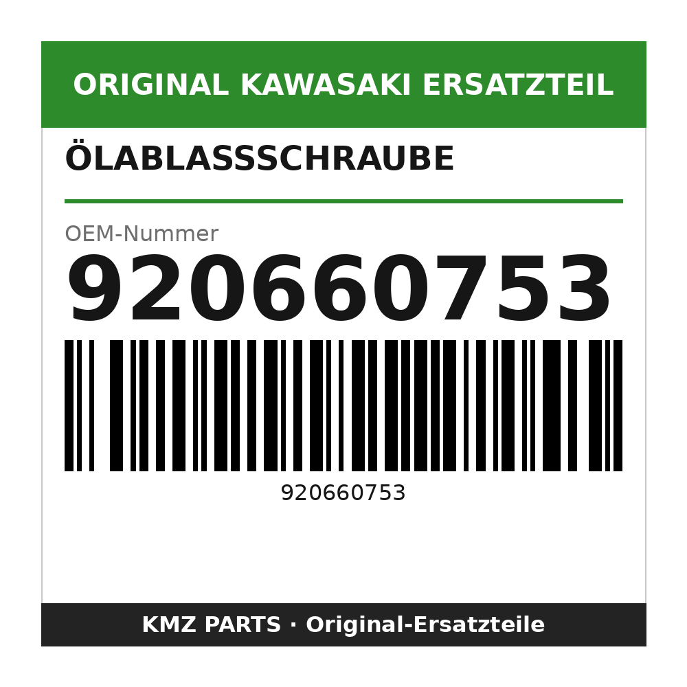 Kawasaki Ölablassschraube M12 920660753