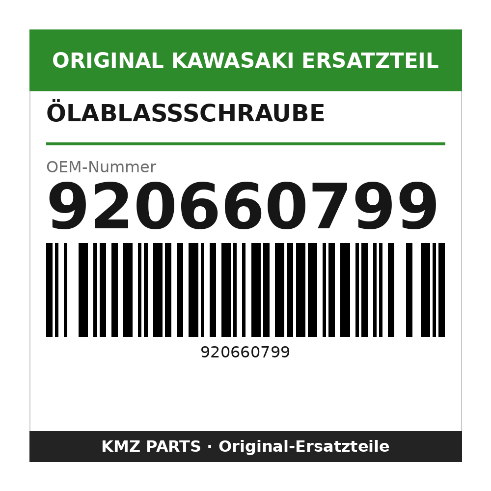Kawasaki Ölablassschraube 920660799