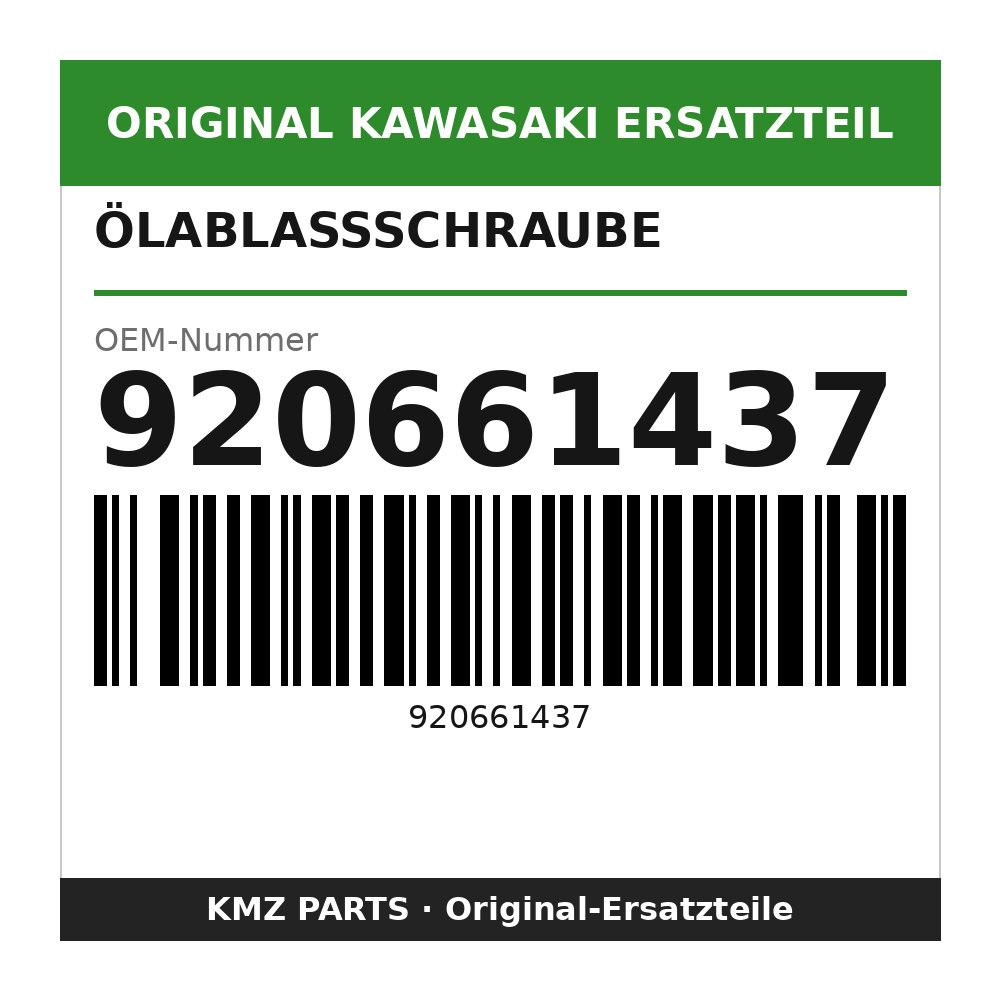 Kawasaki Ölablassschraube 920661437
