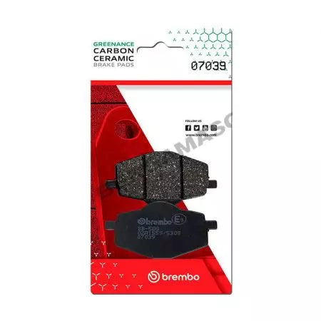 Bremsbeläge Bremsbelagsatz Brembo (2 Stück) 07039CC Carbon Ceramic