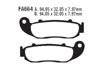 Bremsklötze Bremsbeläge EBC FA 664 1x Satz (2 Stück)