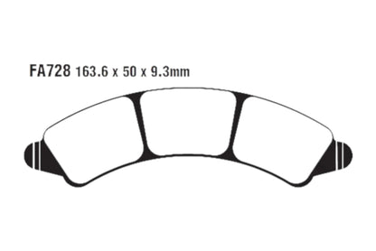 Bremsklötze Bremsbeläge EBC FA 728 R 1x Satz (2 Stück)