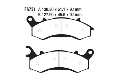 Bremsklötze Bremsbeläge EBC FA 731 R 1x Satz (2 Stück)