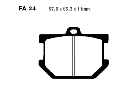 Bremsklötze Bremsbeläge EBC FA 034 V 1x Satz (2 Stück)
