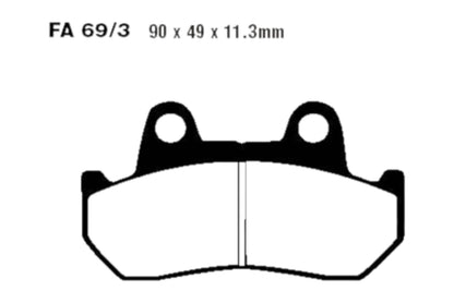 Bremsklötze Bremsbeläge EBC FA 069/3 V 1x Satz (2 Stück)