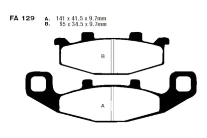 Bremsklötze Bremsbeläge EBC FA 129 V 1x Satz (2 Stück)