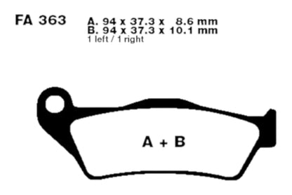 Bremsklötze Bremsbeläge EBC FA 363 V 1x Satz (2 Stück)