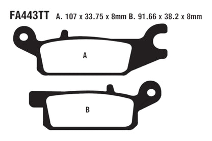 Bremsklötze Bremsbeläge EBC FA 443 TT 1x Satz (2 Stück)
