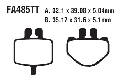 Bremsklötze FA 485 TT 1x Satz (2 Stück)