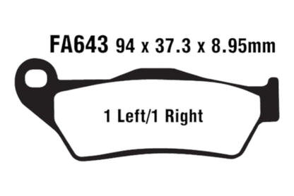 Bremsklötze Bremsbeläge EBC FA 643 HH 1x Satz (2 Stück)