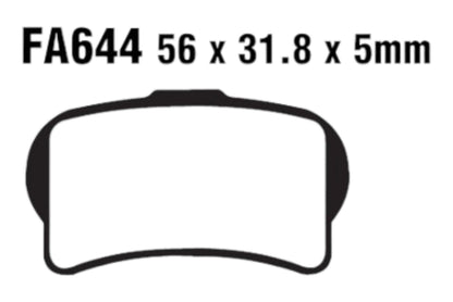 Bremsklötze Bremsbeläge EBC FA 644 TT 1x Satz (2 Stück)