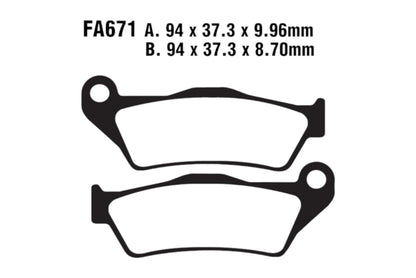 Bremsklötze Bremsbeläge EBC FA 671 1x Satz (2 Stück)