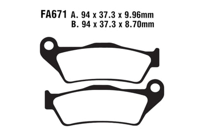 Bremsklötze Bremsbeläge EBC FA 671 V 1x Satz (2 Stück)