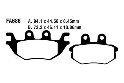 Bremsklötze Bremsbeläge EBC FA 686 R 1x Satz (2 Stück)