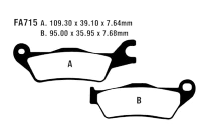 Bremsklötze Bremsbeläge EBC FA715 HH 1x Satz (2 Stück)