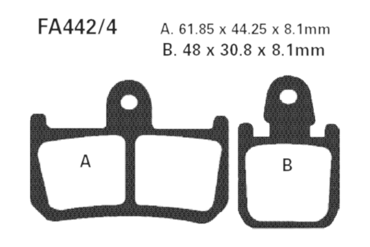 Bremsklötze Bremsbeläge EBC GPFAX442/4 HH 1x Satz (2 Stück)