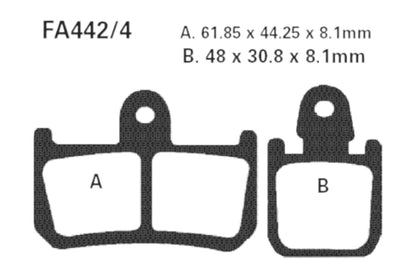 Bremsklötze Bremsbeläge EBC GPFAX442/4 HH 1x Satz (2 Stück)