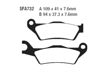 Bremsklötze Bremsbeläge EBC SFA 732 SFA 1x Satz (2 Stück)